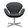  Swan Lounge stol satin børstet aluminium/Christianshavn Gray Uni