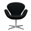  Swan Lounge Stuhl Satin gebürstet Aluminium/Diablo Schwarz