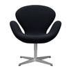  Swan Lounge Chair Satin Brushed Aluminium/Diablo Dark Blue