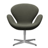  Swan Lounge Chair Satin Brushed Aluminium/Diablo Warm Grey