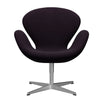  Swan Lounge -stoel satijnborstig aluminium/divina aubergine (376)