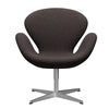  Swan Lounge Chair Satin Brushed Aluminium/Divina Md Chocolate