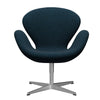  Swan Lounge Chair Satin Brushed Aluminium/Divina Md Petrol Dark