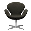  Swan Lounge Stuhl Satin gebürstet Aluminium/Divina Melange Grau Braun