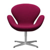  Swan Lounge Chair Satin Brushed Aluminium/Divina Melange Pink Lipstick