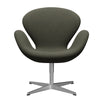  Swan Lounge Chair Satin Brushed Aluminium/Divina Military Green