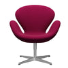  Swan Lounge Chair Satin Brushed Aluminium/Divina Pink Dark