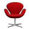 Sedia da salone  Swan alluminio spazzolato in raso/Divina Red (623)