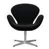  Swan Lounge Stuhl Satin gebürstet Aluminium/Ruhm schwarz