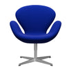  Swan Lounge Chair Satin Brushed Aluminium/Fame Blue