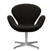  Swan Lounge Stuhl Satin gebürstet Aluminium/Ruhm dunkel