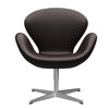  Swan Lounge Chair Satin Brushed Aluminium/Grace Dark Brown