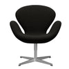  Swan Lounge Stuhl Satin gebürstet Aluminium/Hallingdal braun/dunkelgrau