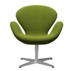  Swan Lounge Chair Satin Brushed Aluminium/Hallingdal Green