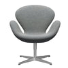  Swan Lounge Stuhl Satin gebürstet Aluminium/Hallingdal Weiß grau