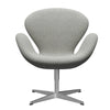  Swan Lounge Stuhl Satin gebürstet Aluminium/Hallingdal Weiß/Grau