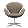  Swan Lounge Stuhl Satin gebürstet Aluminium/Re Wolle beige/natürlich