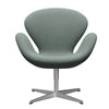  Swan Lounge Chair Satin Brushed Aluminium/Re Wool Light Aquamarine/Natural