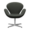  Swan Lounge Chair Satin Brushed Aluminium/Rime Brown/Moss Green