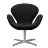  Swan Lounge Chair Satin Brushed Aluminium/Steelcut Black