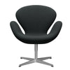  Swan Lounge Stuhl Satin gebürstet Aluminium/Stahlschneider Kohlenstoff