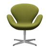  Swan Lounge -stoel Satin Borde Aluminium/Steelcut Light Military Green