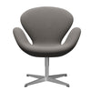 Sedia fritz Hansen Swan Lounge grigio medio in alluminio/taglio in acciaio in satina