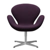  Swan Lounge -stoel satijnborstig aluminium/SteelCut Middle Violet