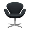  Swan Lounge Stuhl Satin gebürstet Aluminium/Stahlschneider Trio Schwarz