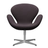  Swan Lounge stol satin børstet aluminium/stålcut trio brun