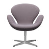  Swan Lounge Chair Satin Brushed Aluminium/Steelcut Trio White/Violet