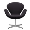  Swan Lounge Chair Satin Brushed Aluminium/Steelcut Violet Dark