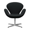  Swan Lounge -stoel Satin Bushed Aluminium/Sunniva Black (193)