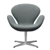  Swan Lounge Chair Satin Brushed Aluminium/Sunniva Grey/Pale Green