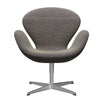  Swan Lounge Chair Satin Brushed Aluminium/Sunniva Light Green/Violet