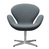  Swan Lounge Chair Satin Brushed Aluminium/Sunniva Soft Blue