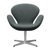  Swan Lounge Chair Satin Brushed Aluminium/Sunniva Steel Grey