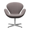  Swan Lounge Chair Satin Brushed Aluminium/Sunniva White/Violet