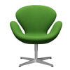  Chaise salon de cygne aluminium brossé en satin / tonus vert clair