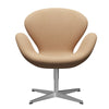  Swan Lounge -stoel satijnen geborsteld aluminium/tonus warm beige