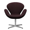 Sedia fritz Hansen Swan Lounge con alimentazione di alluminio spazzolato/Divina MD VINE ROSSO