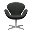 Sedia fritz Hansen Swan Lounge alluminio con segatura/Hallingdal nero/grigio (368)