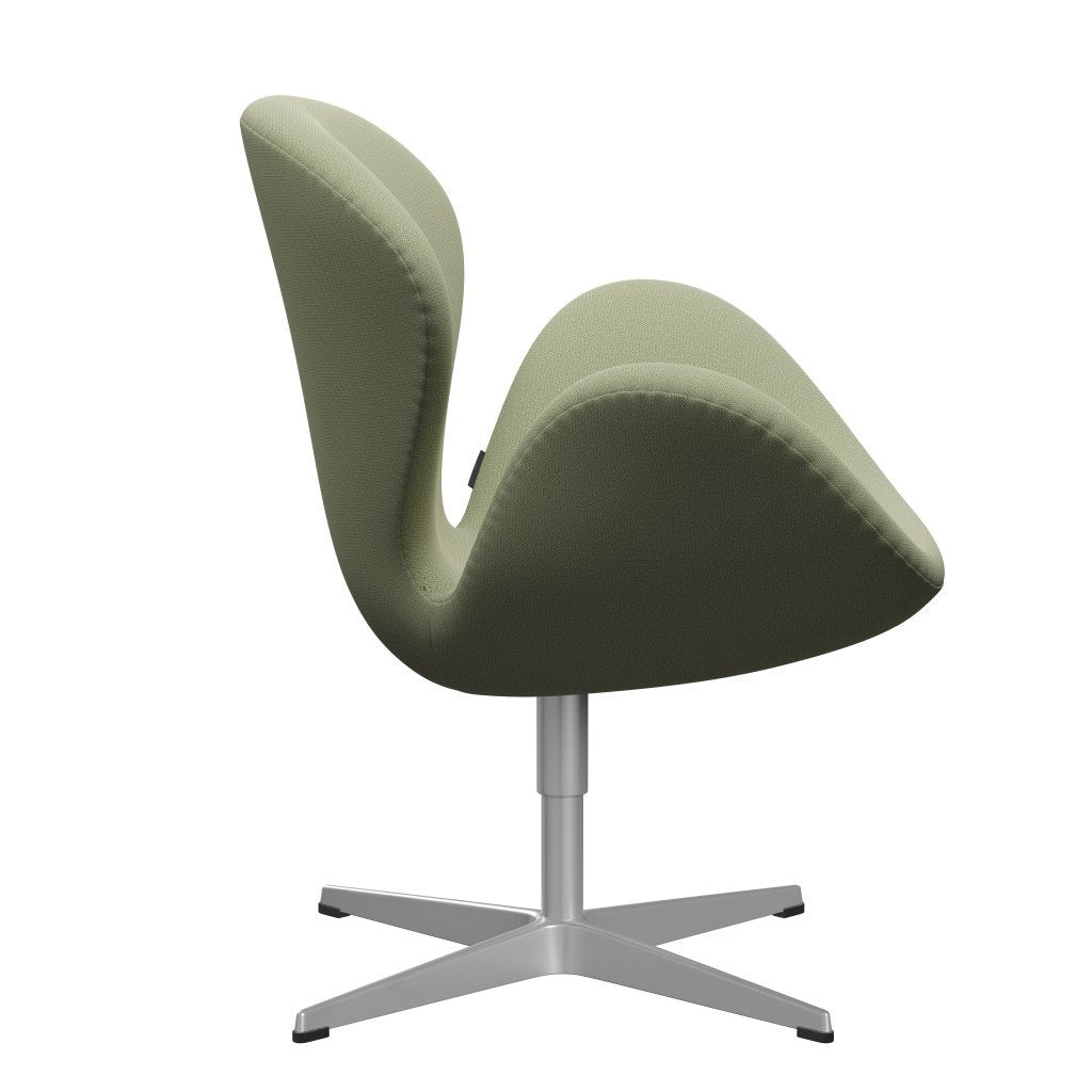 Sedia fritz Hansen Swan Lounge, grigio argento/cattura delicato verde