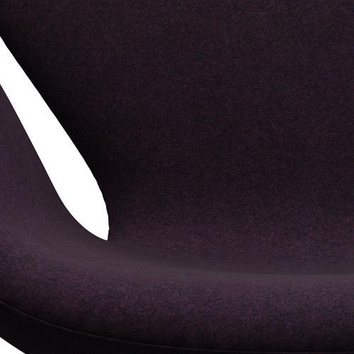 Fritz Hansen Swan Lounge Chair, Silbergrau/Divina MD Aubergine