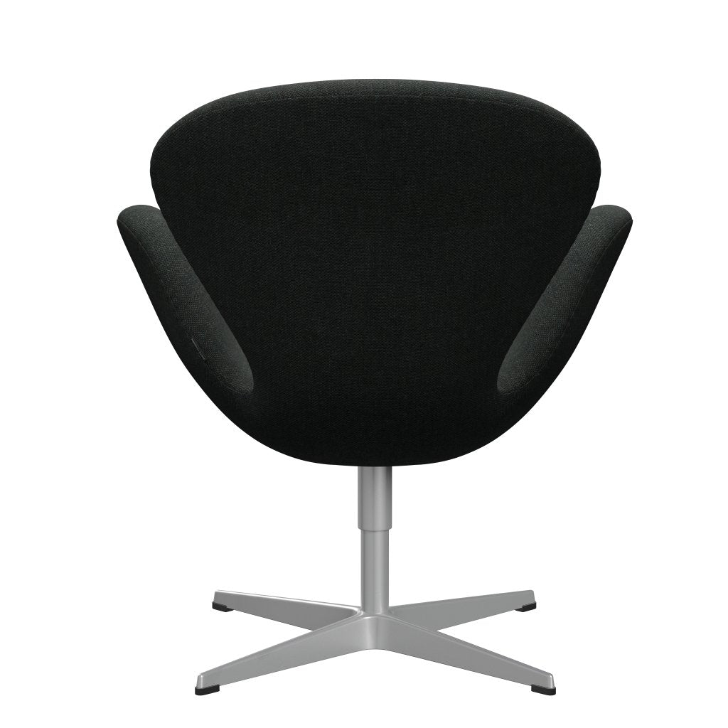 Fritz Hansen Swan Lounge Stuhl, Silbergrau/Re Wolle schwarz/natürlich