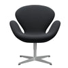  Swan Lounge Chair Silver Grey/Rime Dark Brown/Grey