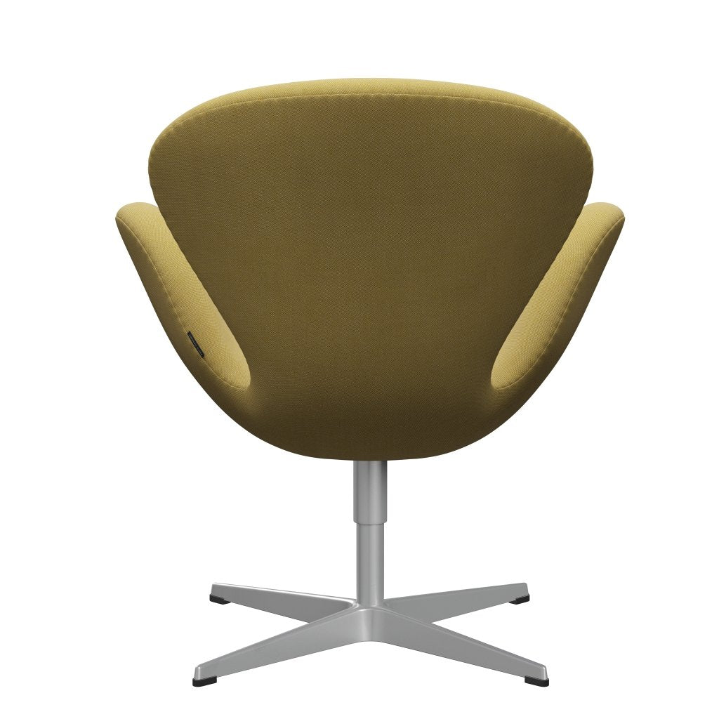 Sedia fritz Hansen Swan Lounge, grigio argento/rima verde lime/bianco