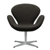  Swan Lounge Chair Silver Grey/Steelcut Brown