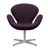  Swan Lounge stol sølvgrå/stålcut medium violet