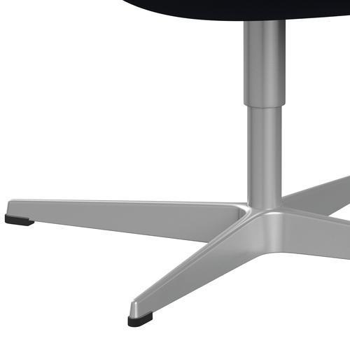 Sedia da salotto Fritz Hansen Swan, blu scuro blu grigio/taglio in acciaio argento